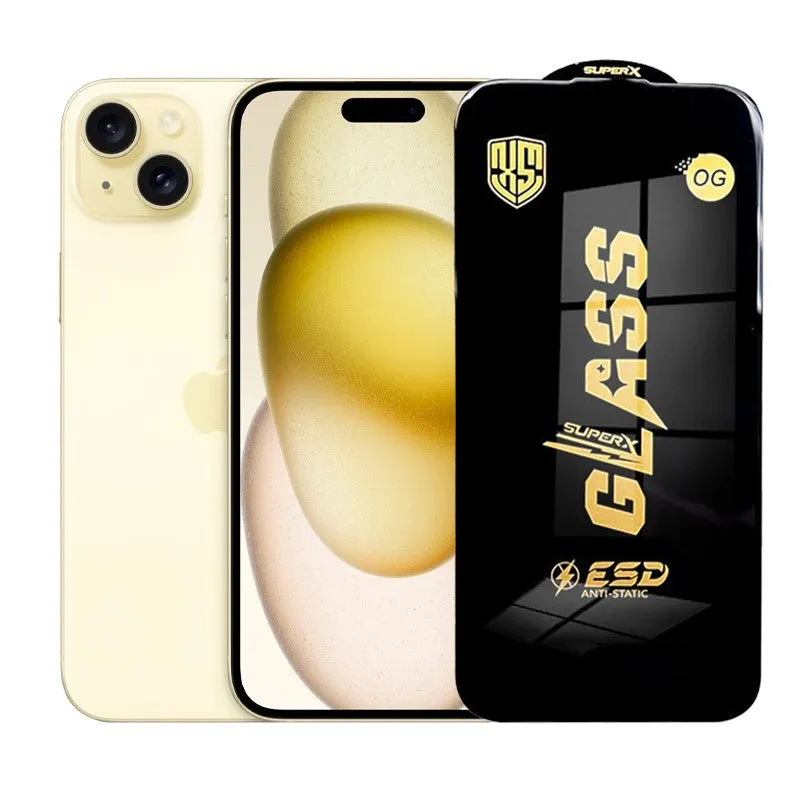Flippy, Folie de Protectie pentru iPhone 15 Plus, Flippy, Sticla Securizata ESD, Margini Negre