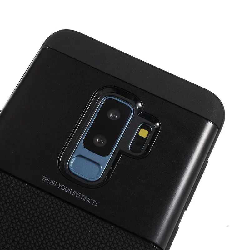Samsung, Husa Samsung Galaxy S9 Plus Ipaky Elegant Grid Design TPU Hybrid Negru
