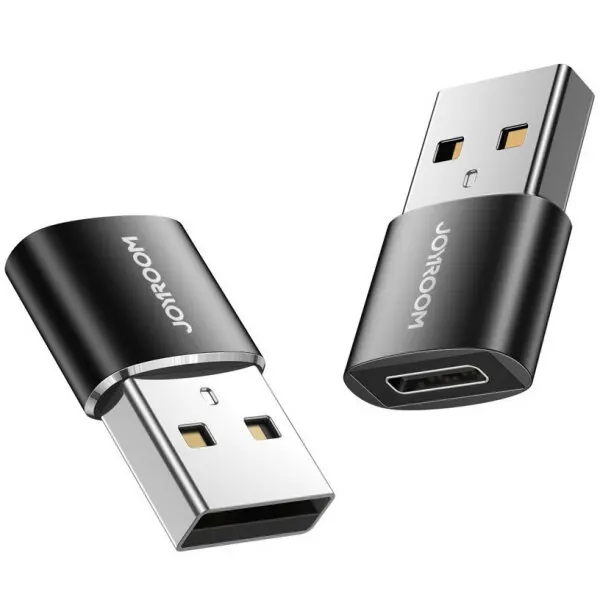 JOYROOM Adaptor Date si Incarcare USB-C - USB-A Joyroom S-H152, Set 2 bucati, Negru