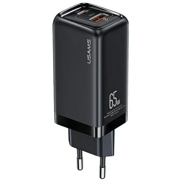 Usams Incarcator Usams T47 USB/ USB-C 65W PD Fast Charging , negru