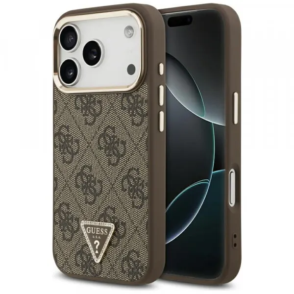 Guess Husa MagSafe pentru Apple iPhone 18 Pro Max / 17 Pro Max, Guess, 4G Triangle Logo, Maro