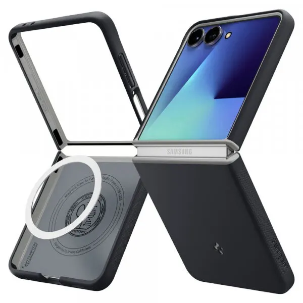 Spigen Husa MagSafe pentru Samsung Galaxy Z Flip7 F766, Spigen, Caseology Nano Pop, Neagra ACS11158