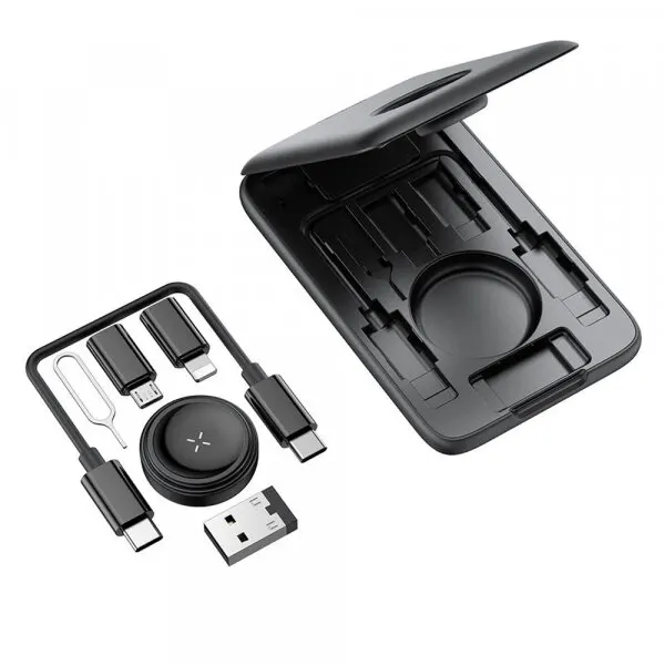 Mcdodo Incarcator Wireless cu Organizator McDodo CH-2440 8in1 pentru Apple Watch Series, Negru