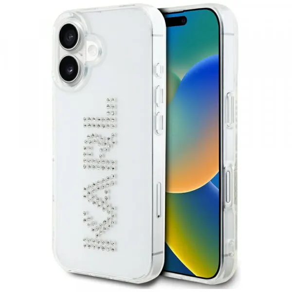 Karl Lagerfeld Husa pentru Apple iPhone 16, Karl Lagerfeld, IML Rhinestones Transparent Logo, Transparenta
