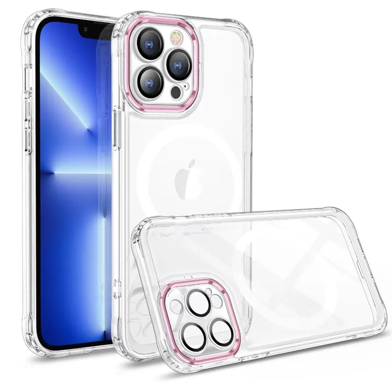 Flippy, Husa MagSafe Silicone pentru iPhone 13 Pro, Flippy, Transparenta, Magnetica