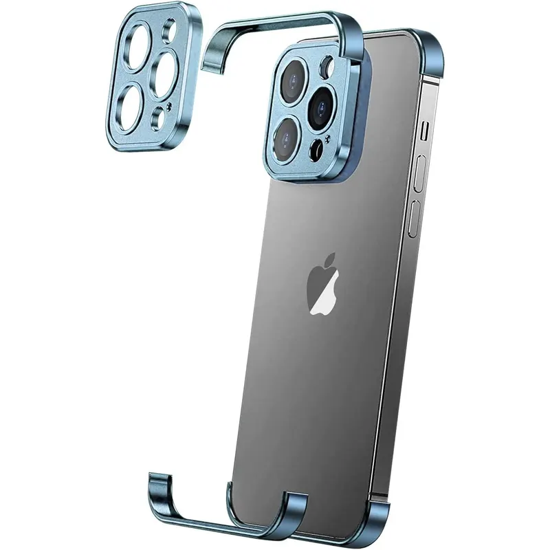 Husa Metalica Edgeless Compatibila cu iPhone 16, Flippy, Protectie pentru Colturi si Camera, Aliaj Aluminiu, Antisoc