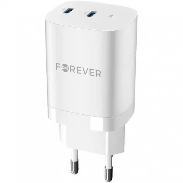 FOREVER Incarcator Retea Forever TC-05-35CC, 35W, 3A, 2 x USB-C, Alb