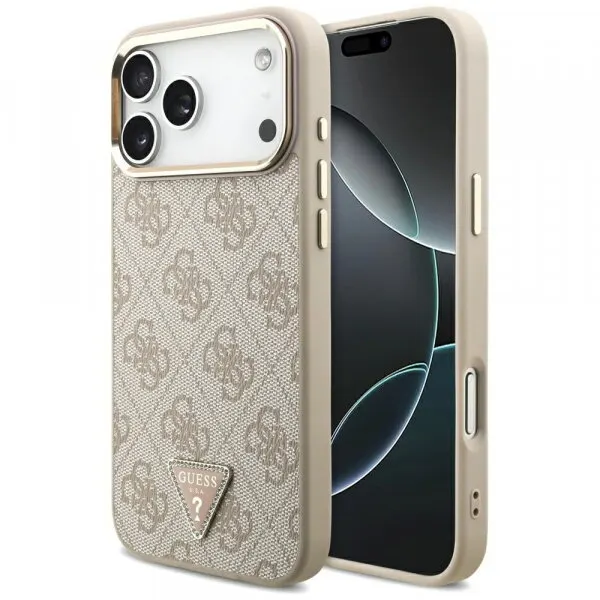 Guess Husa MagSafe pentru Apple iPhone 18 Pro Max / 17 Pro Max, Guess, 4G Triangle Logo, Roz