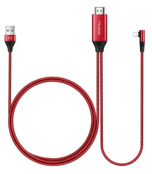 Cablu de date Mcdodo Plug&Play CA-6401, Lightning - HDMI+USB, 2 m (Rosu)