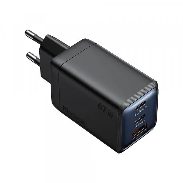 Mcdodo Incarcator Retea McDodo CH-0970 Gana Mini, 67W, 3A, 1 x USB-A - 2 x USB-C, Negru