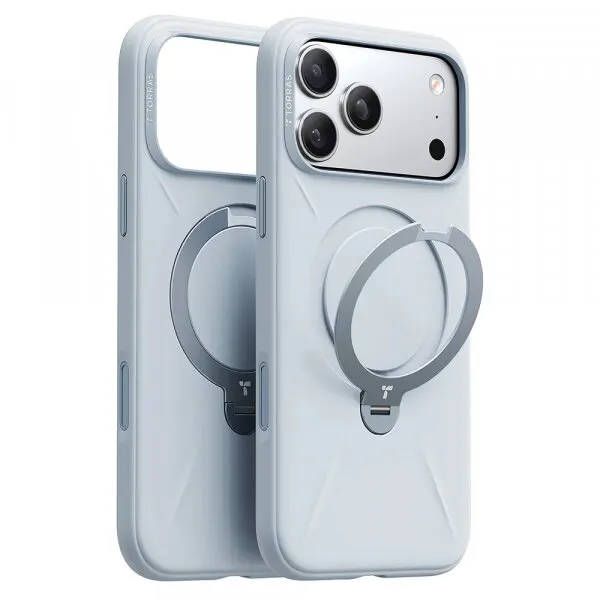 Torras Husa MagSafe pentru Apple iPhone 17 Pro, Torras, QPRO Silicone, Albastra Deschis