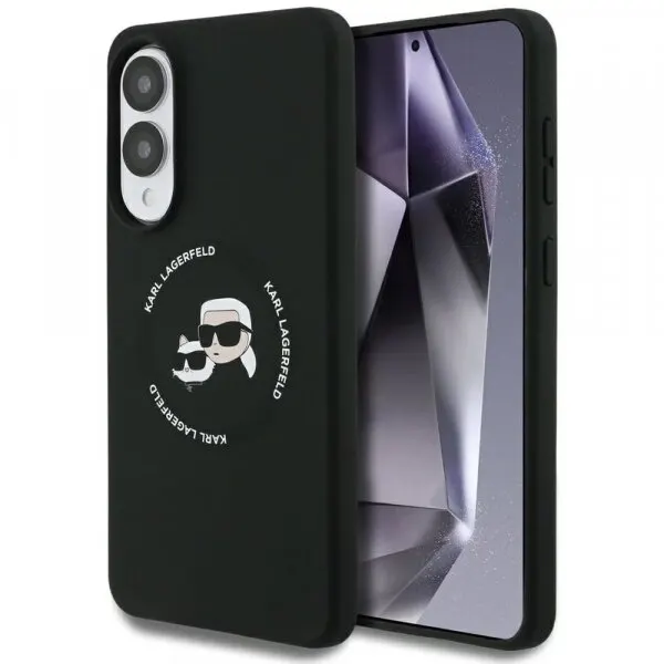 Karl Lagerfeld Husa MagSafe pentru Samsung Galaxy S25 Edge S937, Karl Lagerfeld, Silicone Double Heads, Neagra
