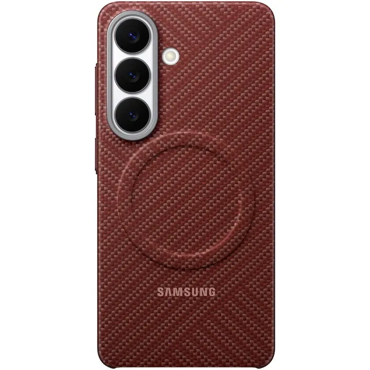 Samsung Husa protectie spate pentru Telefon Samsung Galaxy S26, Carbon Magnet Case, Rosu Coral