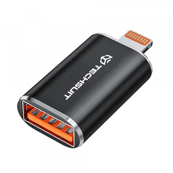 techsuit Adaptor OTG Lightning - USB-A Techsuit A6 HyperPort, Negru Portocaliu