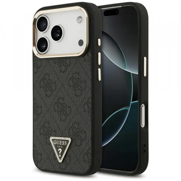 Guess Husa MagSafe pentru Apple iPhone 18 Pro / 17 Pro, Guess, 4G Triangle Logo, Neagra