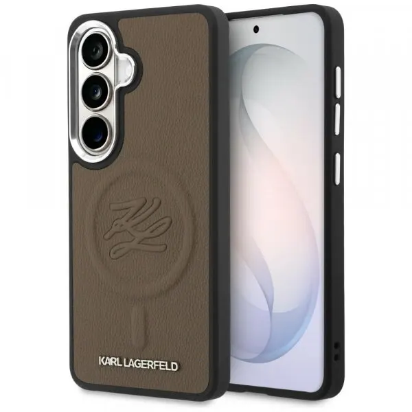 Karl Lagerfeld Husa MagSafe pentru Samsung Galaxy S26 S942, Karl Lagerfeld, Initial Logo Debossed, Maro