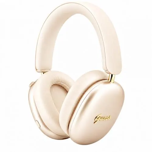 Casti Stereo Wireless Guess Metal Script Logo, Bluetooth, A2DP, Bej