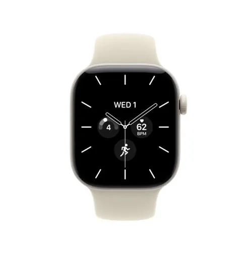 Smartwatch Apple Watch 12, GPS + Cellular, 42mm, Ecran Retina LTPO OLED, Chip S11 cu Procesor Dual-Core, 64GB Flash, Wi-Fi, Bluetooth, Carcasa Ceramica, Curea Sport Band M/L (Alb)