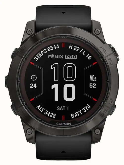 Ceas activity tracker Garmin Fenix 7X Pro Solar, 51mm, Bluetooth, Power Sapphire™, Wateproof 10ATM, 32GB Flash (Negru)