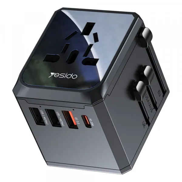 Yesido Incarcator Retea Yesido MC24 Travel, 20W, 3A, 3 x USB-A - 1 x USB-C, Negru