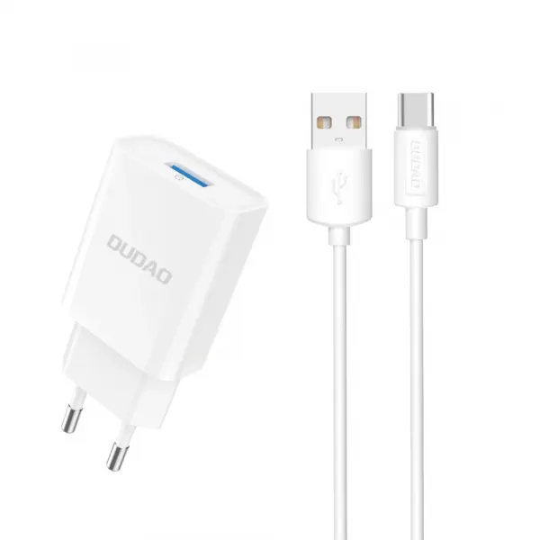 Dudao Incarcator Retea Cu Cablu USB-C Dudao A4EU, 10W, 2.1A, 1 x USB-A, Alb