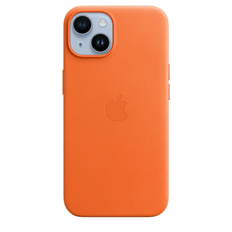 Apple Husa de protectie Apple Leather Case with MagSafe pentru iPhone 14, Orange