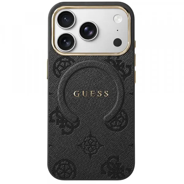 Guess Husa MagSafe pentru Apple iPhone 18 Pro Max / 17 Pro Max, Guess, 4G Embossed Ring Classic Logo, Neagra