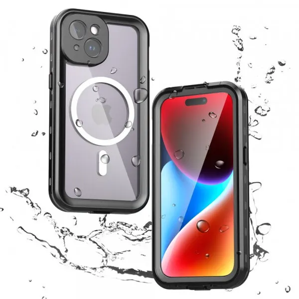 ShellBox Husa Waterproof MagSafe pentru Apple iPhone 15, ShellBox, Neagra