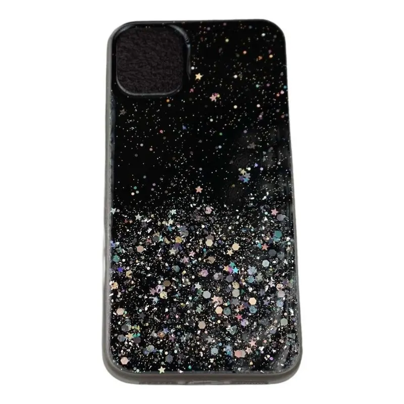 Apple, Husa de protectie pentru Apple iPhone X / XS Luxury Glitter Stelute Negru