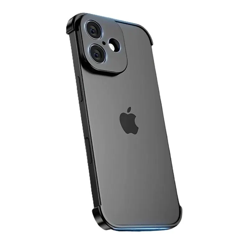 Carcasa de Telefon, Flippy, Compatibila Apple iPhone 17, Fara Rama, doar Colturi si Camera, din Metal, Grosime 0.1 mm