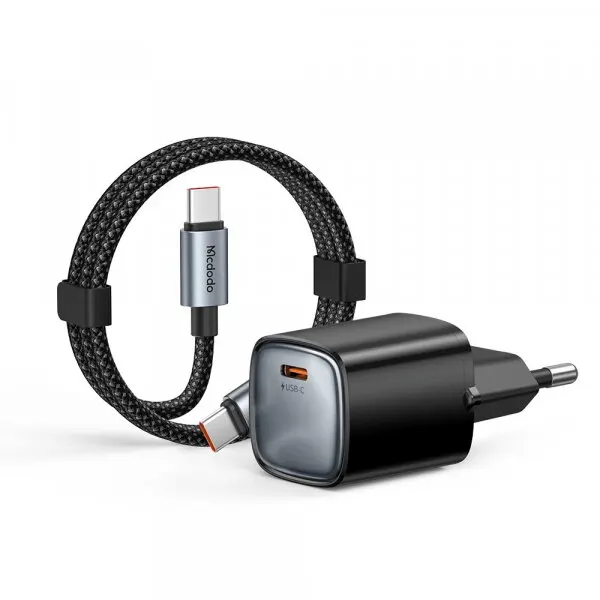 Mcdodo Incarcator Retea Cu Cablu USB-C Mcdodo Nano CH-8262, 65W, 3.25A, 1 x USB-C, Negru