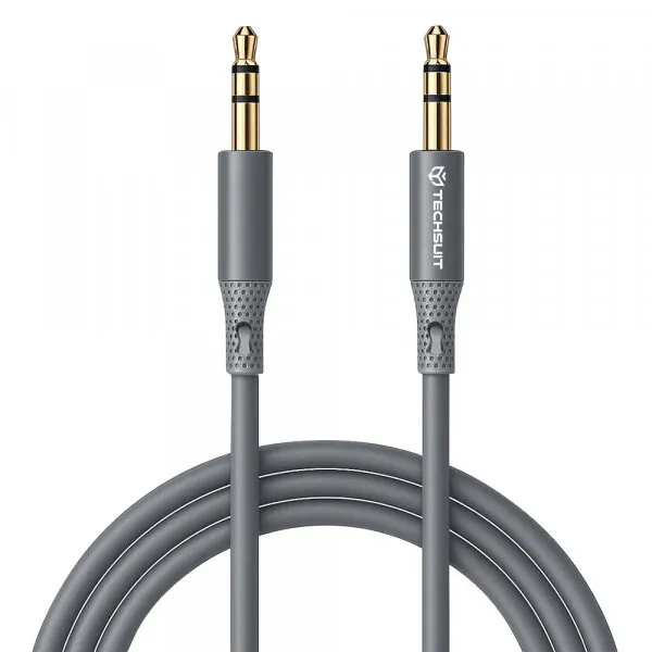 techsuit Cablu Audio 3.5mm - 3.5mm Techsuit AC3 SoundFlex, 1m, Gri
