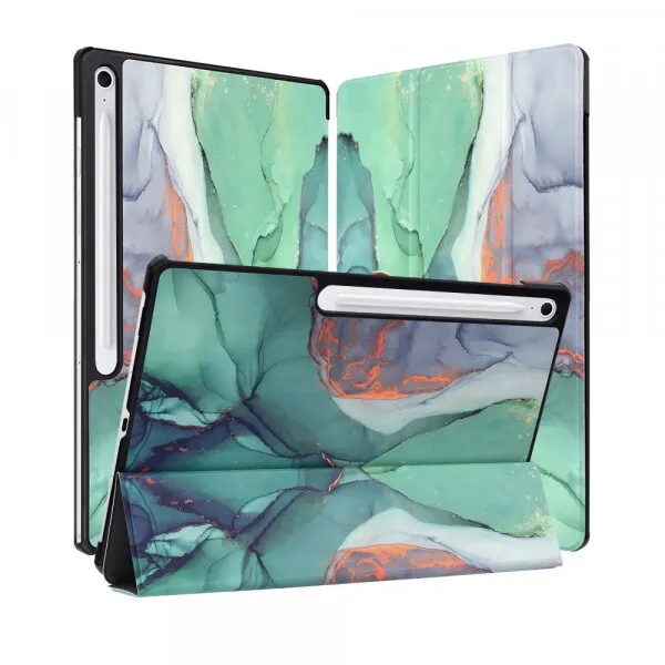 techsuit Husa pentru Samsung Galaxy Tab S10 FE+, Techsuit, FoldPro Green Time, Multicolor