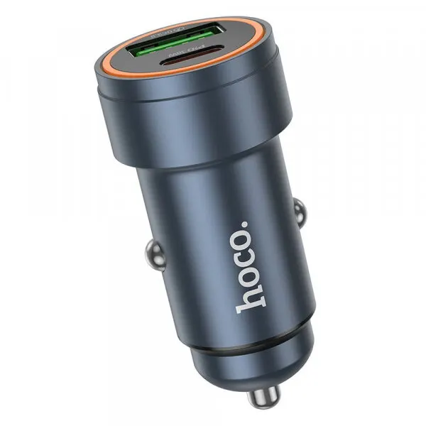 HOCO Incarcator Auto HOCO Z57A, 30W, 3A, 1 x USB-A - 1 x USB-C, Gri