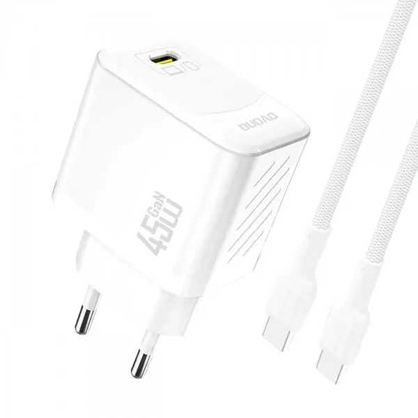 Dudao Incarcator Retea Cu Cablu USB-C Dudao A28C, 45W, 3A, 1 x USB-C, Alb