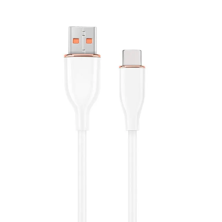 GEMBIRD Cablu silicon USB-A 2.0 la USB type C 1.5m Alb, Gembird CC-USB2S-AMCM-1.5M-W