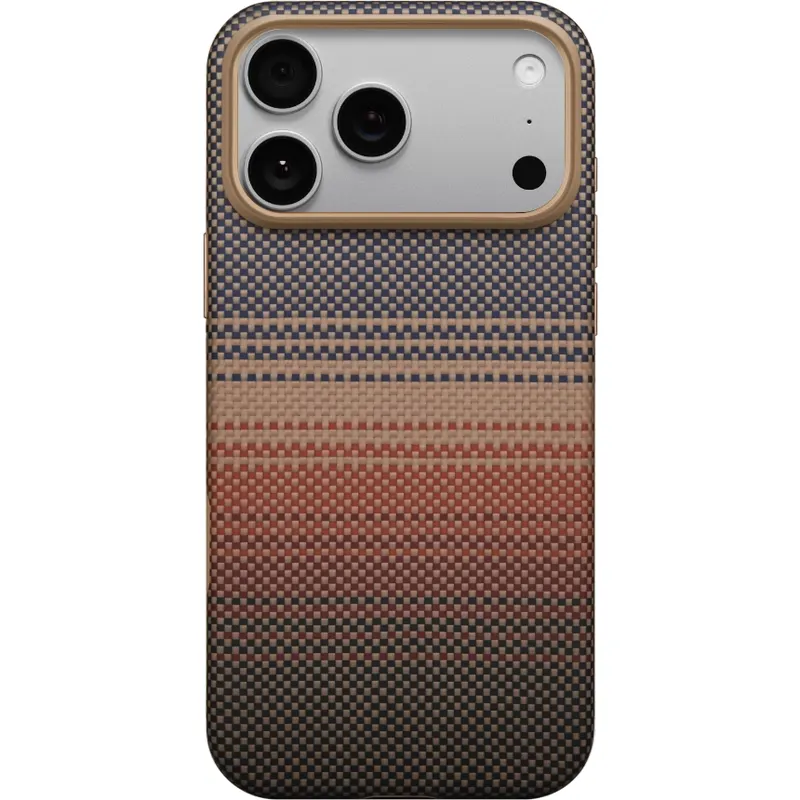 Pitaka Carcasa Pitaka Aramid UltraGuard Sunset compatibila cu iPhone 17 Pro, Portocaliu