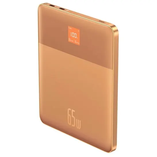BASEUS Baterie externa Baseus Blade 2, 12000 mAh, 65W, 2 x USB-C, Incarcare rapida, Ultra-subtire, Portocaliu