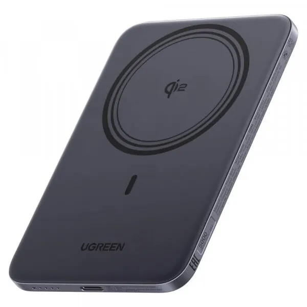 Ugreen Baterie Externa Wireless Ugreen PB580 (75984B), 5000mAh, 20W, PD + FQI, 1 x QI - 1 x USB-C, Gri