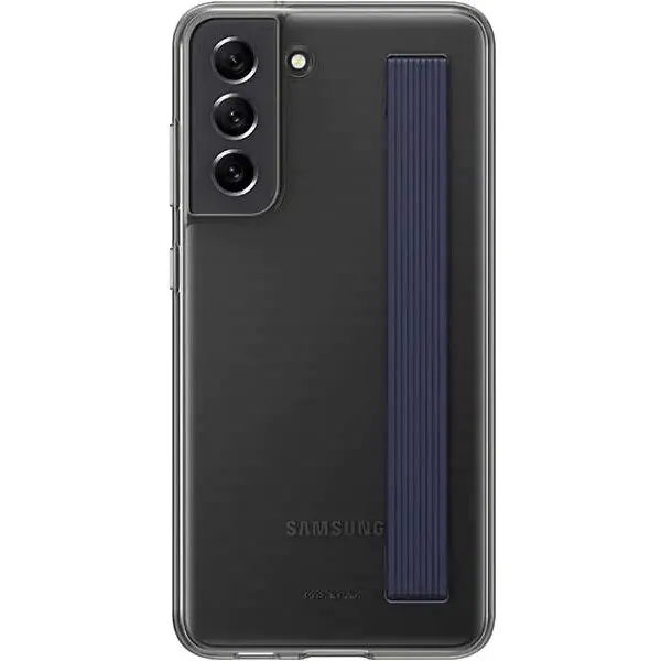 Samsung Carcasa Clear Strap Cover pentru SAMSUNG Galaxy S21 FE, EF-XG990CBEGWW, Transparent - Black