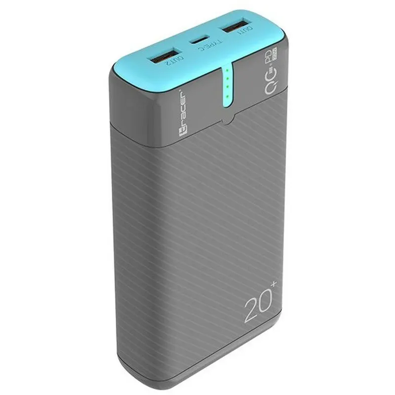 TRACER Acumulator extern Tracer EnerGen, 20000 mAh, QC/PD, 2x USB, USB Type-C, Albastru