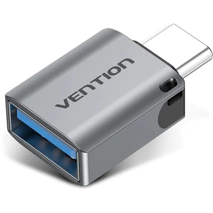 Vention Adaptor USB OTG Vention, USB Type-C (T) la USB 3.2 gen 1 (M), rata transfer 5 Gbps, invelis aliaj Al, gri