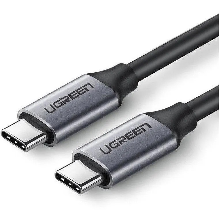 Ugreen CABLU alimentare si date Ugreen, US161, Fast Charging pt. smartphone,USB Type-C la USB Type-C 60W/3A, USB 3.1, 5Gbps,nickel plating, PVC,1.5m,gri