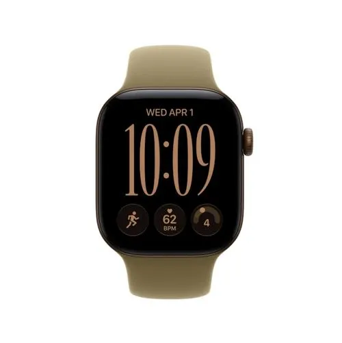 Smartwatch Apple Watch 12, GPS, 42mm, Ecran Retina LTPO OLED, Chip S11 cu Procesor Dual-Core, 64GB Flash, Wi-Fi, Bluetooth, Carcasa Aluminiu, Curea Sport Band M/L (Maro)