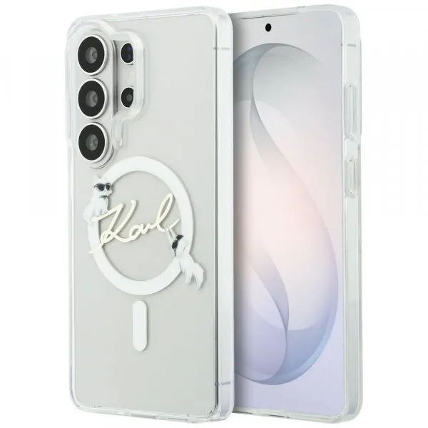 Karl Lagerfeld Husa MagSafe pentru Samsung Galaxy S26 Ultra S948, Karl Lagerfeld, IML Choupette Karl Script Logo, Alba