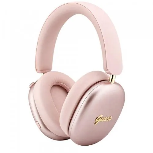 Casti Stereo Wireless Guess Metal Script Logo, Bluetooth, A2DP, Roz