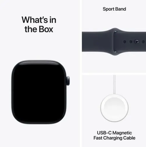 Smartwatch Apple Watch 12, GPS + Cellular, 46mm, Ecran Retina LTPO OLED, Chip S11 cu Procesor Dual-Core, 64GB Flash, Wi-Fi, Bluetooth, Carcasa Ceramica, Curea Sport Band M/L (Albastru)
