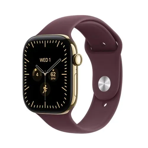 Smartwatch Apple Watch 12, GPS + Cellular, 46mm, Ecran Retina LTPO OLED, Chip S11 cu Procesor Dual-Core, 64GB Flash, Wi-Fi, Bluetooth, Carcasa Titanium, Curea Sport Band S/M (Auriu)