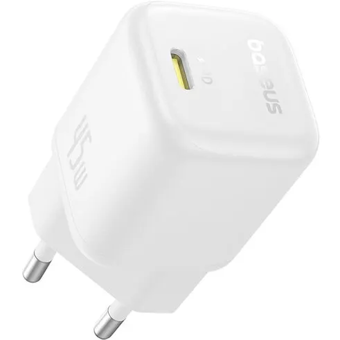 BASEUS Incarcator retea Baseus PicoGo GaN, Quick Charge 45W, 1 x USB Type-C 5V/3.0A, alb