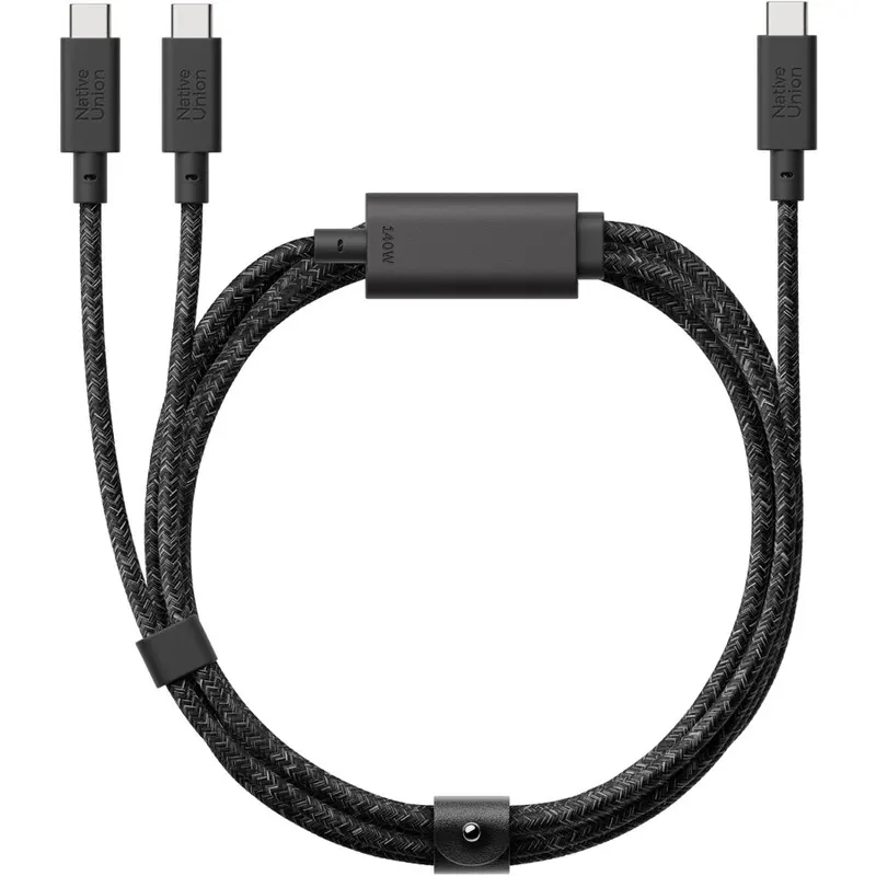 NATIVE UNION Native Union Belt Cable 2-in-1 USB-C to USB-C and USB-C Cable (140W) - Cosmos